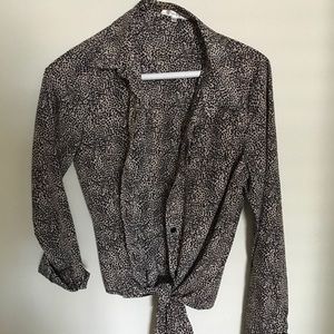 Cheetah print blouse (optional to tie)